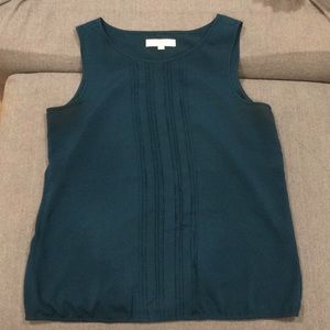 LOFT Dark Teal Sleeveless Blouse, size L